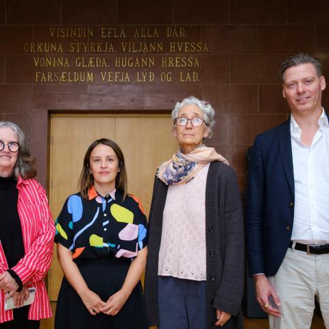 Ólöf Garðarsdóttir, forseti Hugvísindasviðs, Nuria Frías Jiménez, Erla Erlendsdóttir, prófessor í spænsku og Gísli Magnússon, forseti Mála- og menningardeildar.